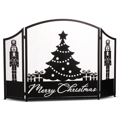 Merry Christmas Fire Screen