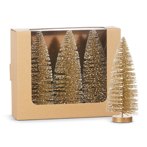 8" Champagne Bottle Brush Tree, Single Tree