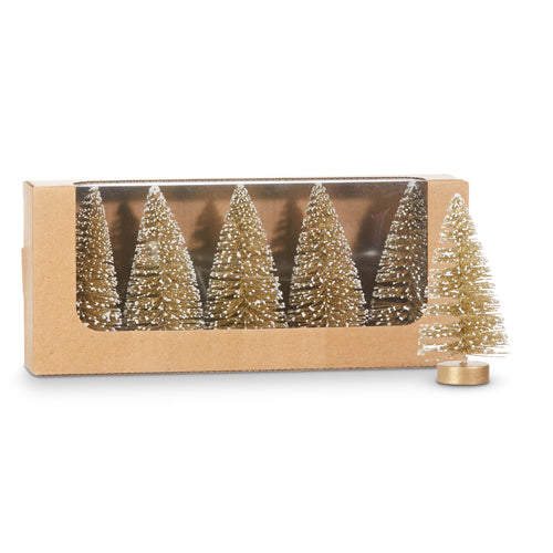 8" Champagne Bottle Brush Tree, SET of 3