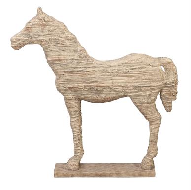 Beige Polystone Horse Sculpture