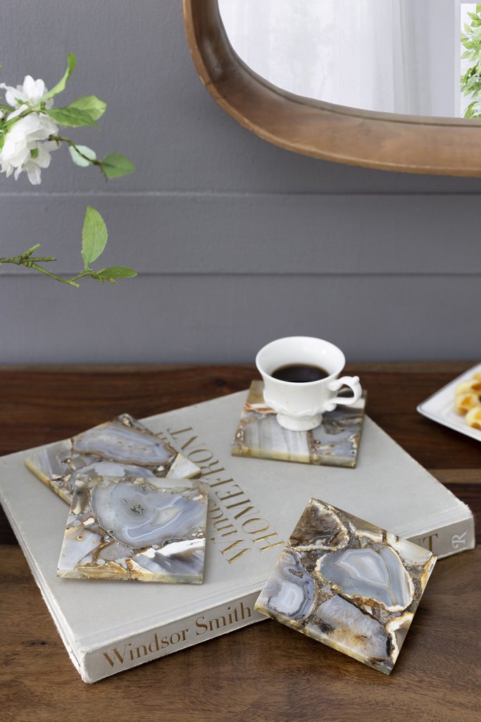 Grey Agate Coaster, Set of 4