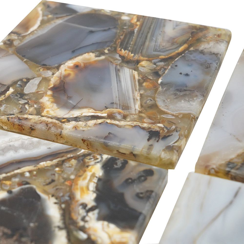 Grey Agate Coaster, Set of 4