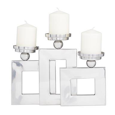 Silver Stainless Steel Pillar Candeholder