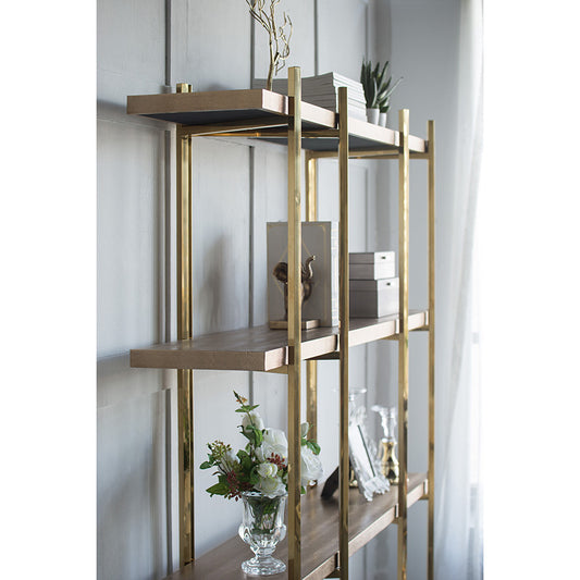 Modern Gold and Wood Shelf
