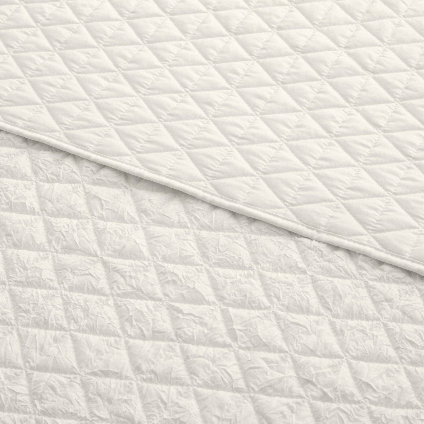 Rowan Quilted Throw Blanket, Cream
