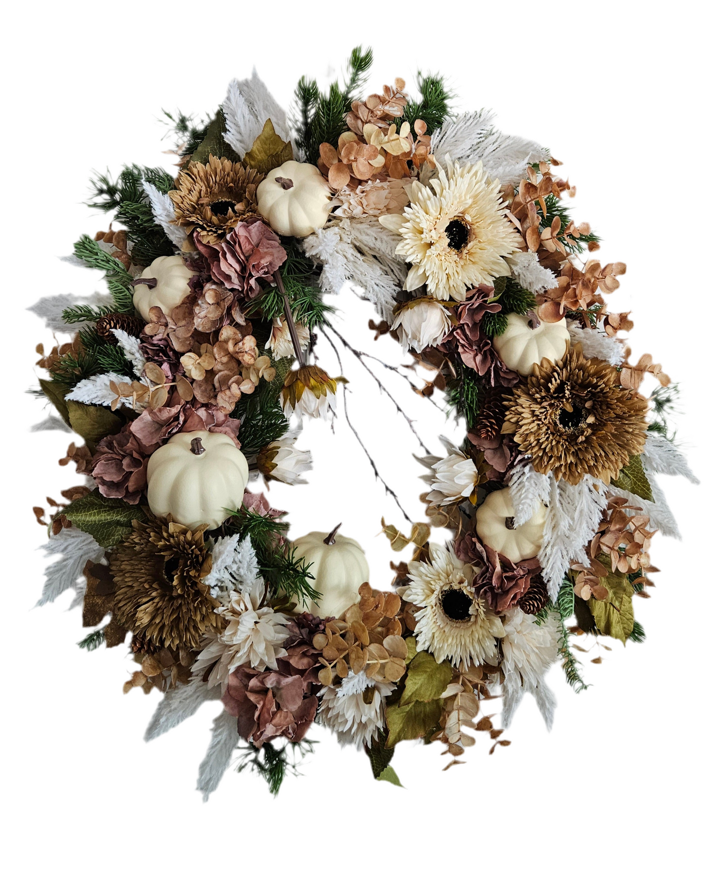 Coffee and Cream Fall Wreath