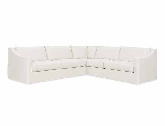 White sectional sofa on a white background