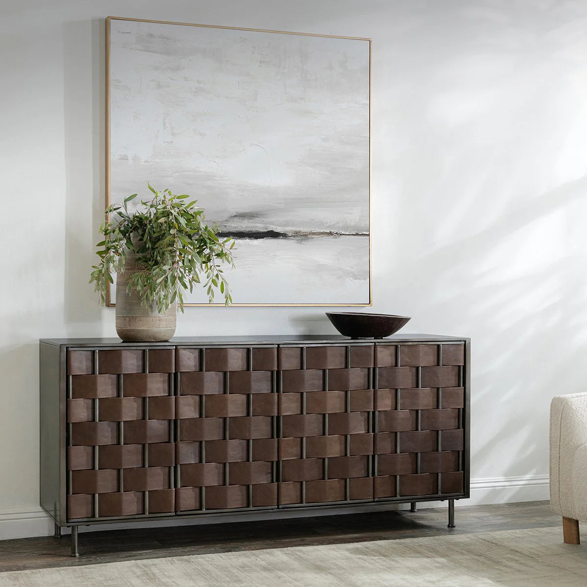 Komo Leather Cabinet