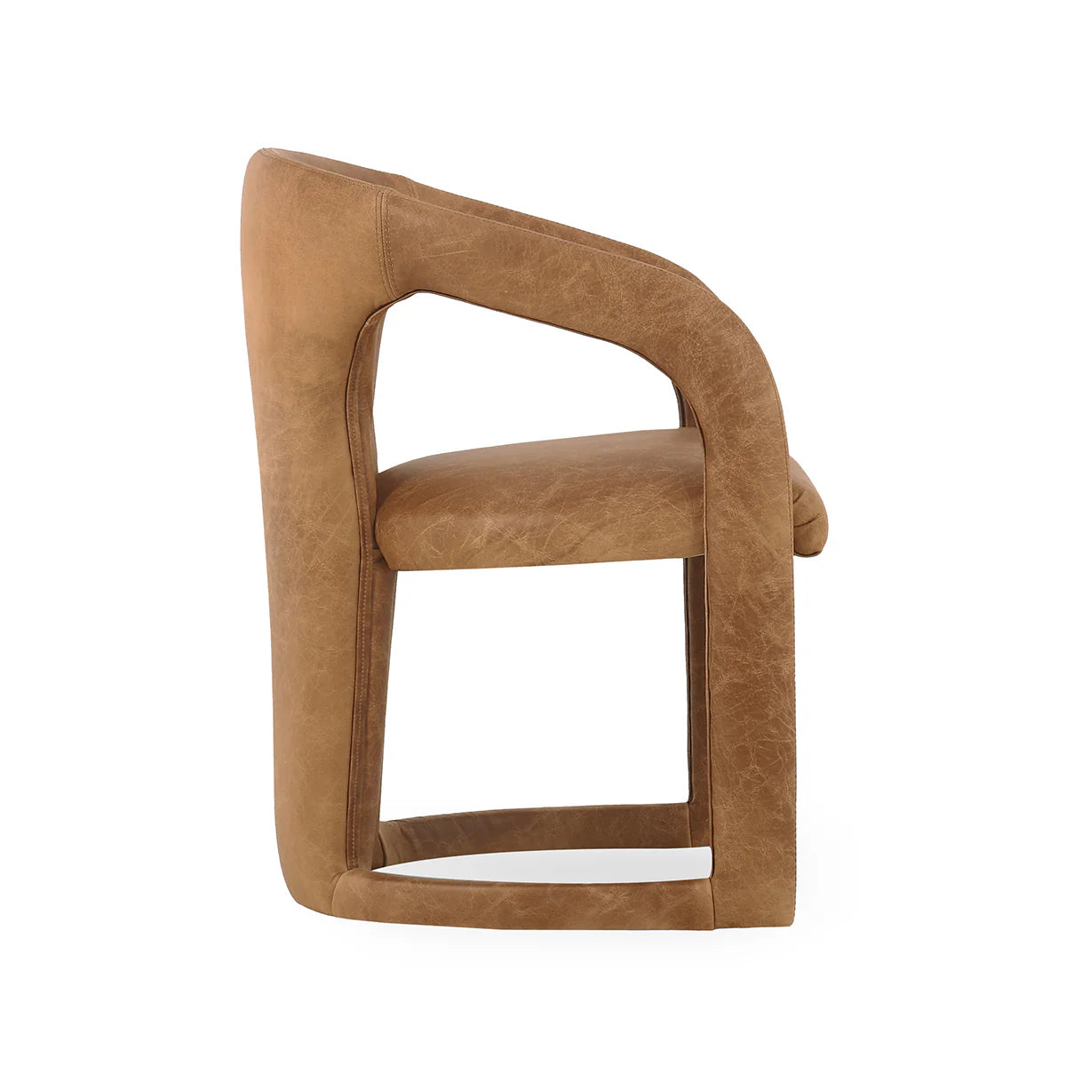 Archie Leather Dining Chair, Maple Brown