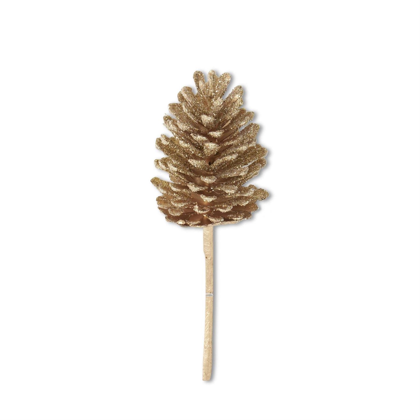 12.5" Gold Glitter Pinecone Pick