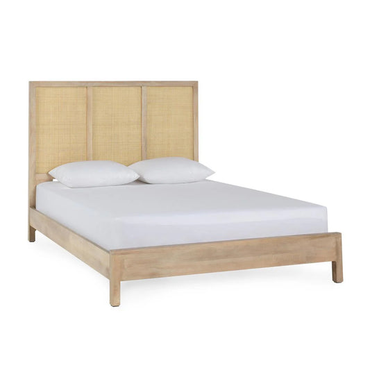 Jensen Solid Wood & Cane Bed, Queen