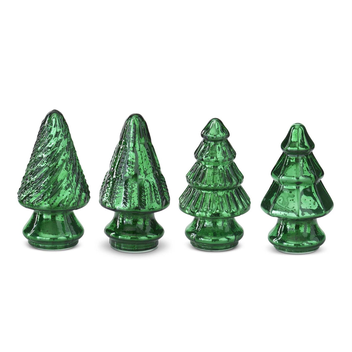 Mini Emerald Green Mercury Glass Christmas Trees (Various Styles)