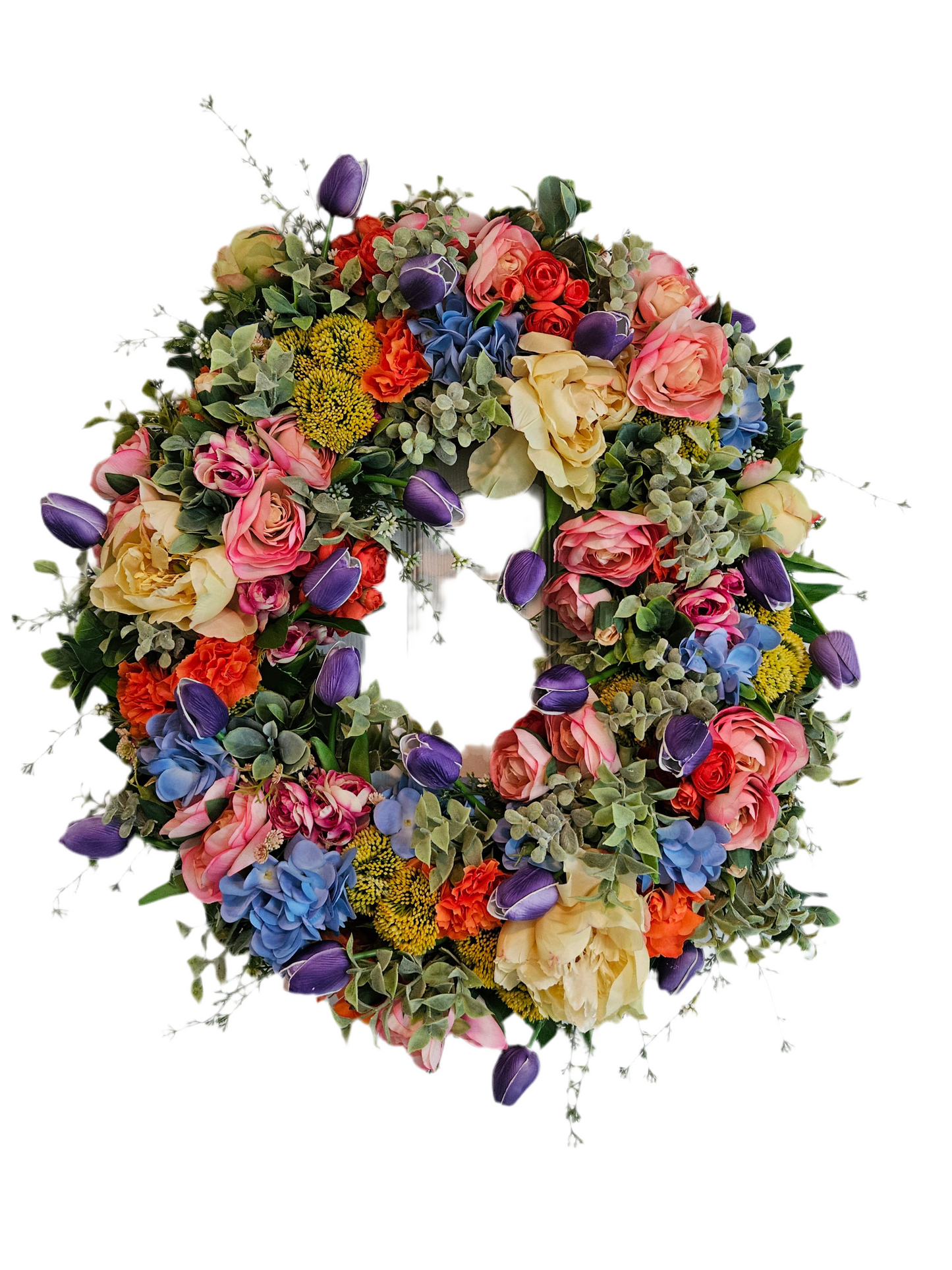 Spring/Summer Wreath with Yellow Peonies