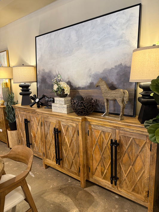 Leah Extra Long Breakfront, Dark Natural