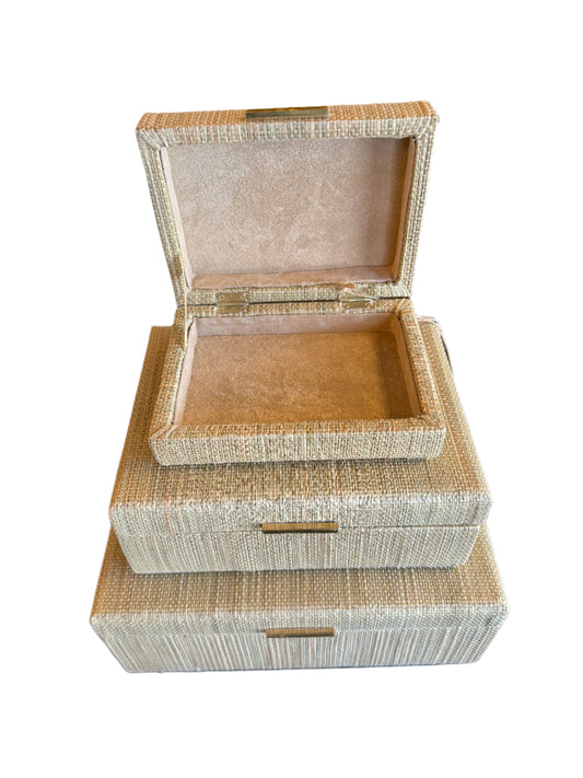 Taupe Woven Seagrass Box, Various Sizes
