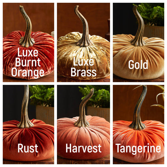 Handmade Small Velvet Pumpkins