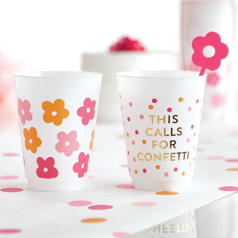 Confetti Gold Foil Frost Cup, Pack of 6