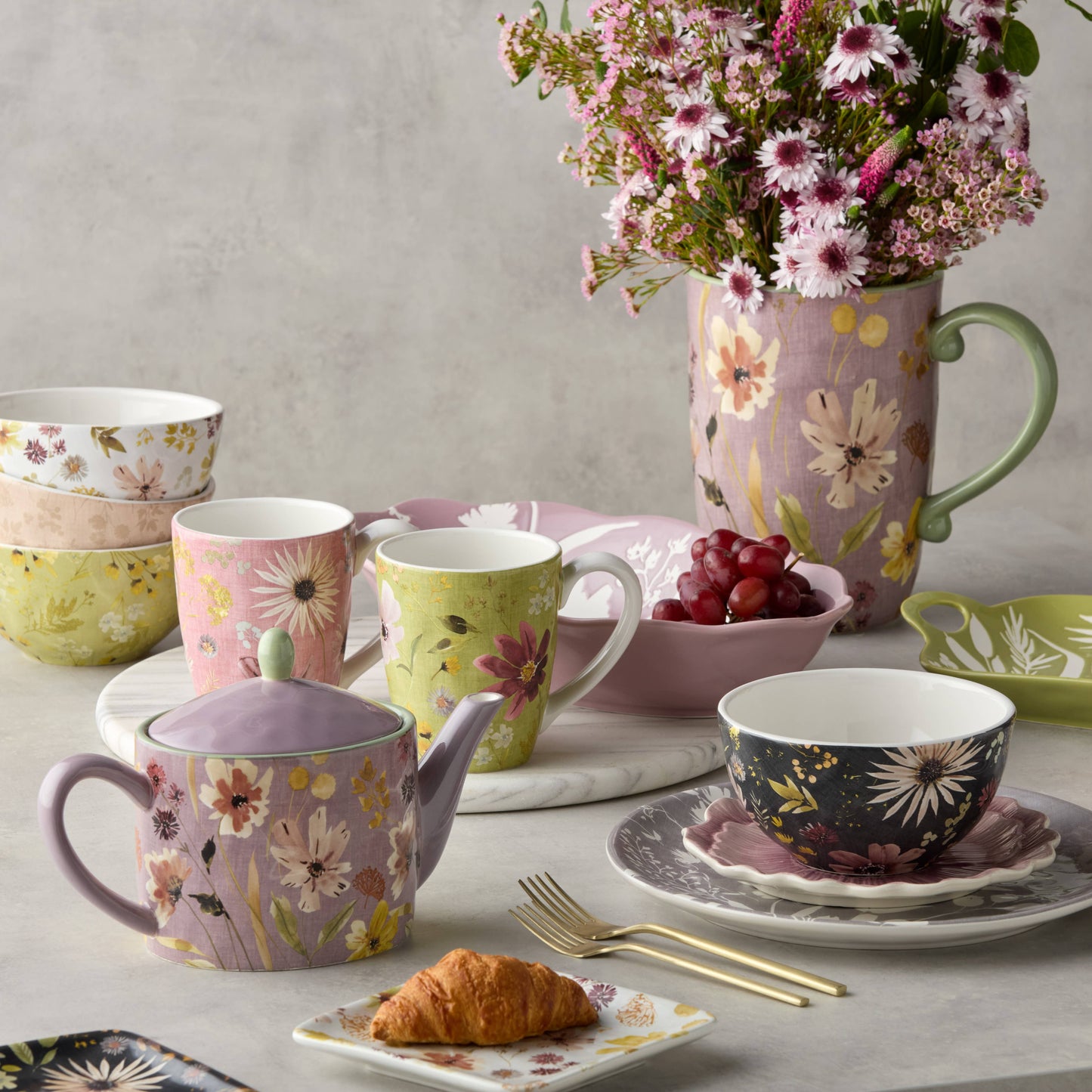 Wildflowers 3-D Floral Dessert Plate (Various Styles)