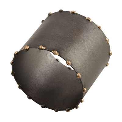 Dot Rim Napkin Ring, Graphite