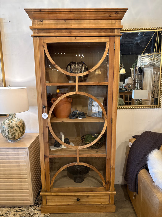 Alex Solid Elm and Glass Display Cabinet
