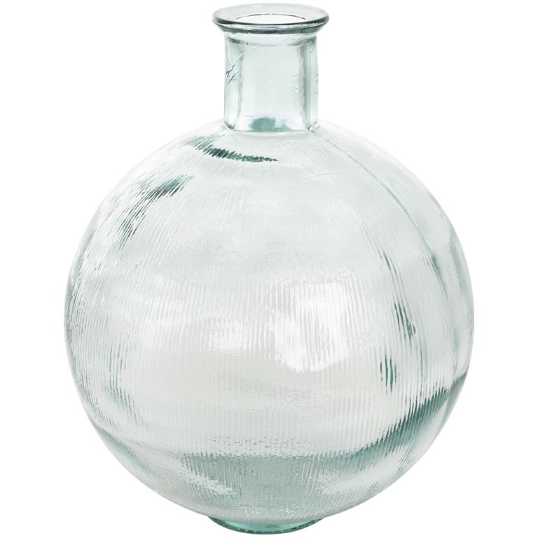 Clear Ribbed Spanish Bottle Vase