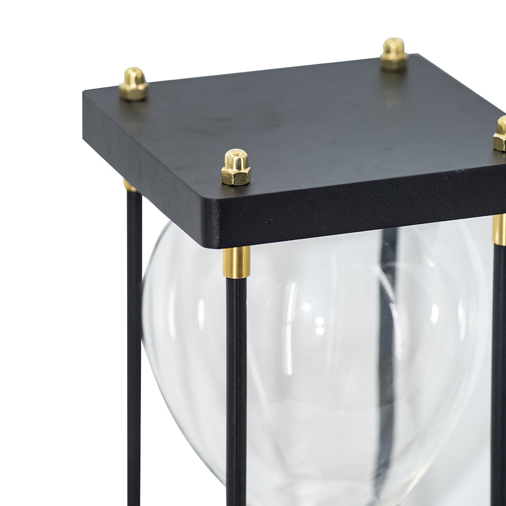 Black & Gold Hourglass w/ White Sand