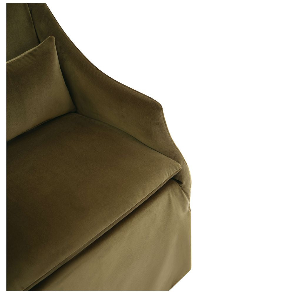 Everlee Rolling Dining Chair, Vintage Velvet Olive