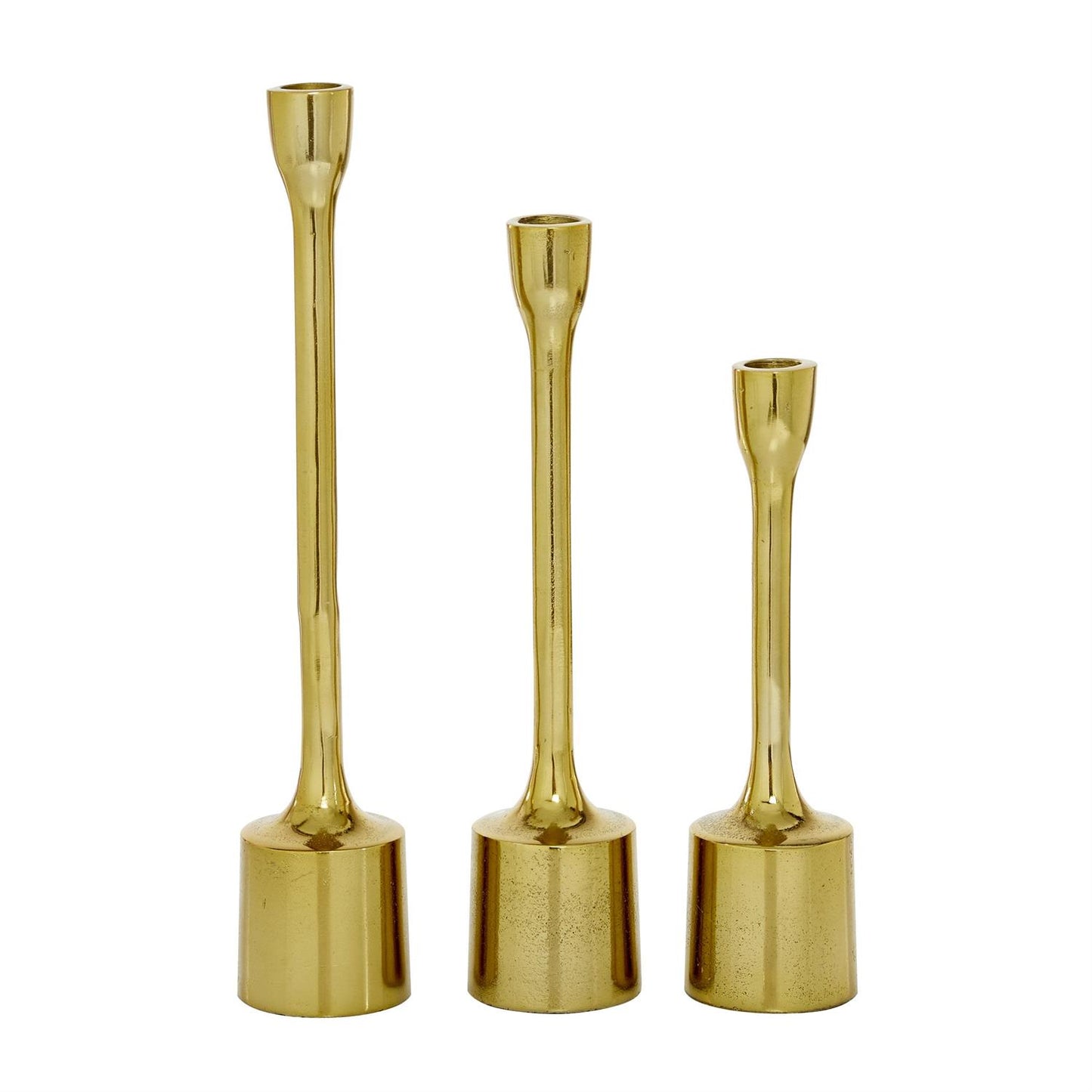 Gold Metal Candle Holder, Set of 3