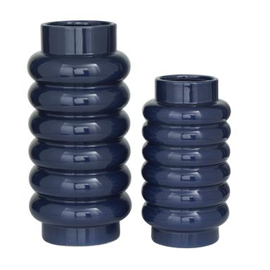 Stacked Ring Vase, Dark Blue (Various Sizes)