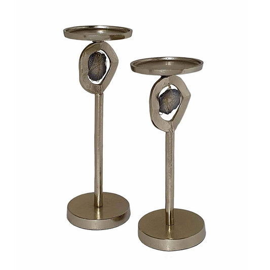 Kian Aluminum Candle Holders, Set of 2