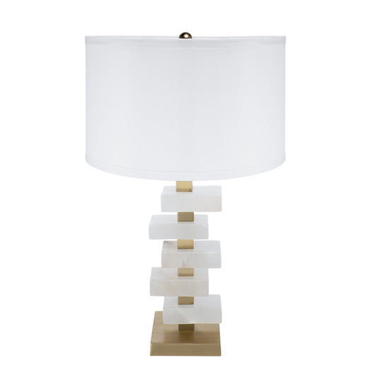 Stacked Alabaster Slab Table Lamp