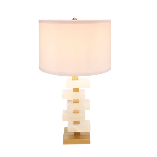 Stacked Alabaster Slab Table Lamp