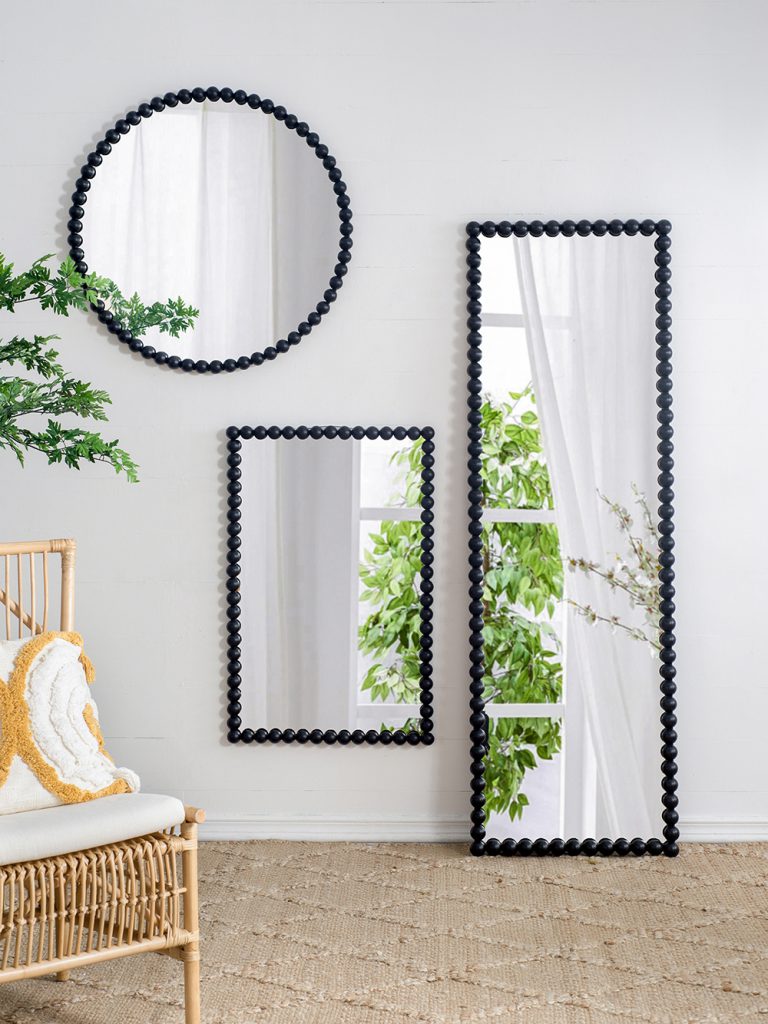 Black Beaded Full Length Mirror