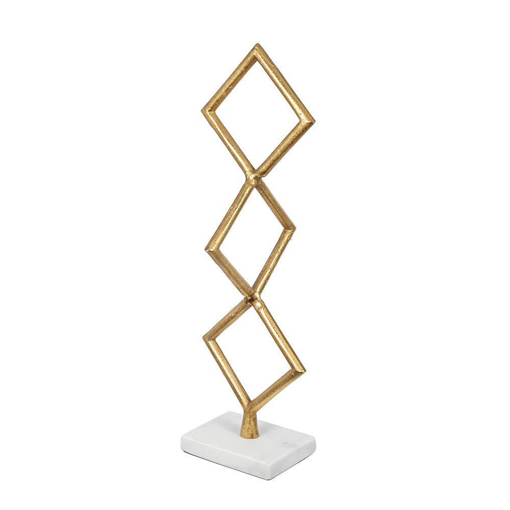 Gold Diamond Sculpture w/ Marble Base