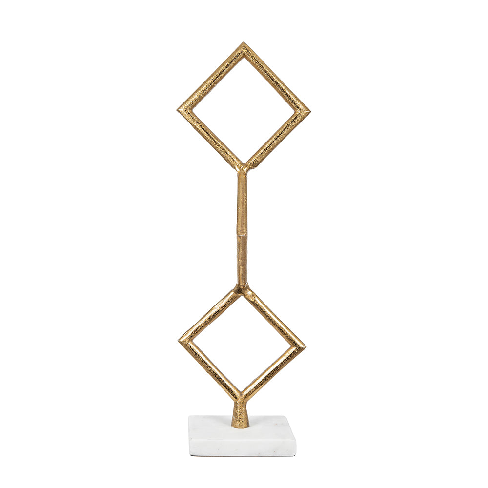Gold Diamond Sculpture w/ Marble Base