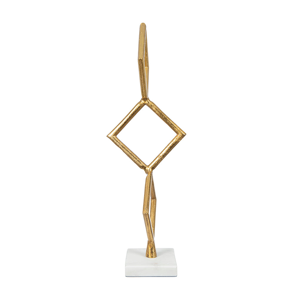 Gold Diamond Sculpture w/ Marble Base