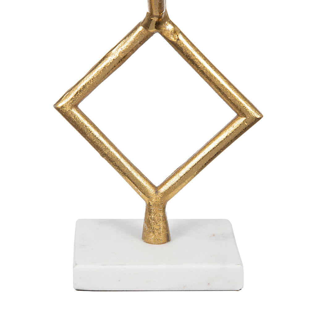 Gold Diamond Sculpture w/ Marble Base