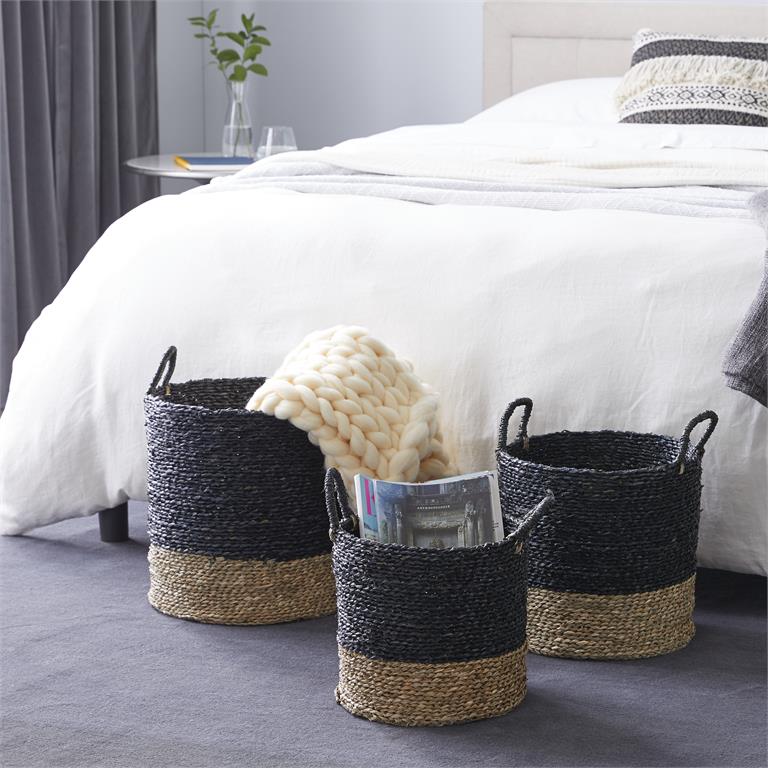 Black Seagrass Basket (Various Sizes)