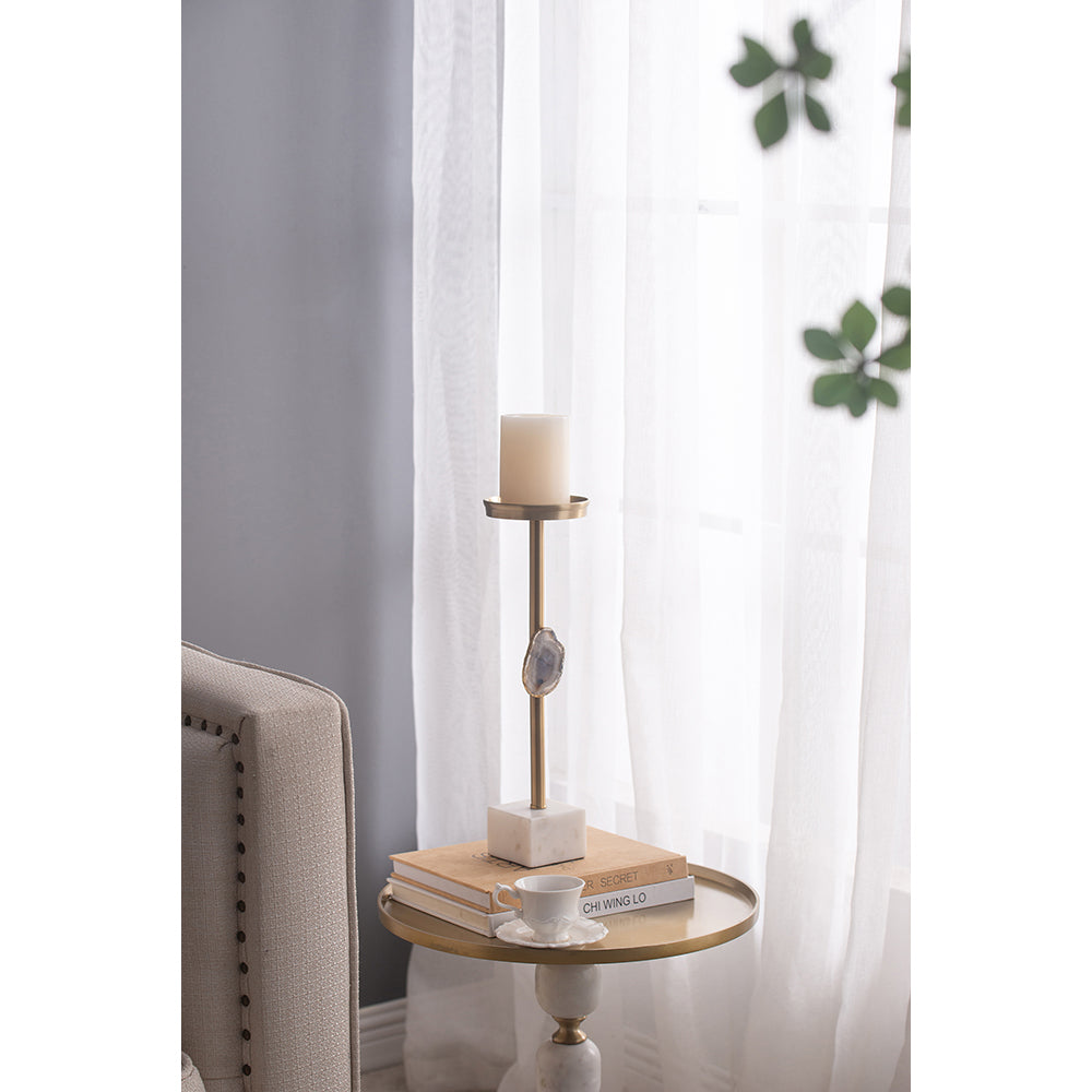 Agate & Marble Pillar Candleholder