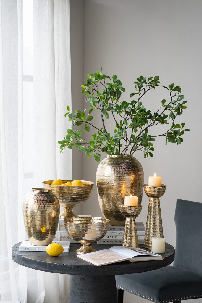 Decorative Gold Pedestal Bowl
