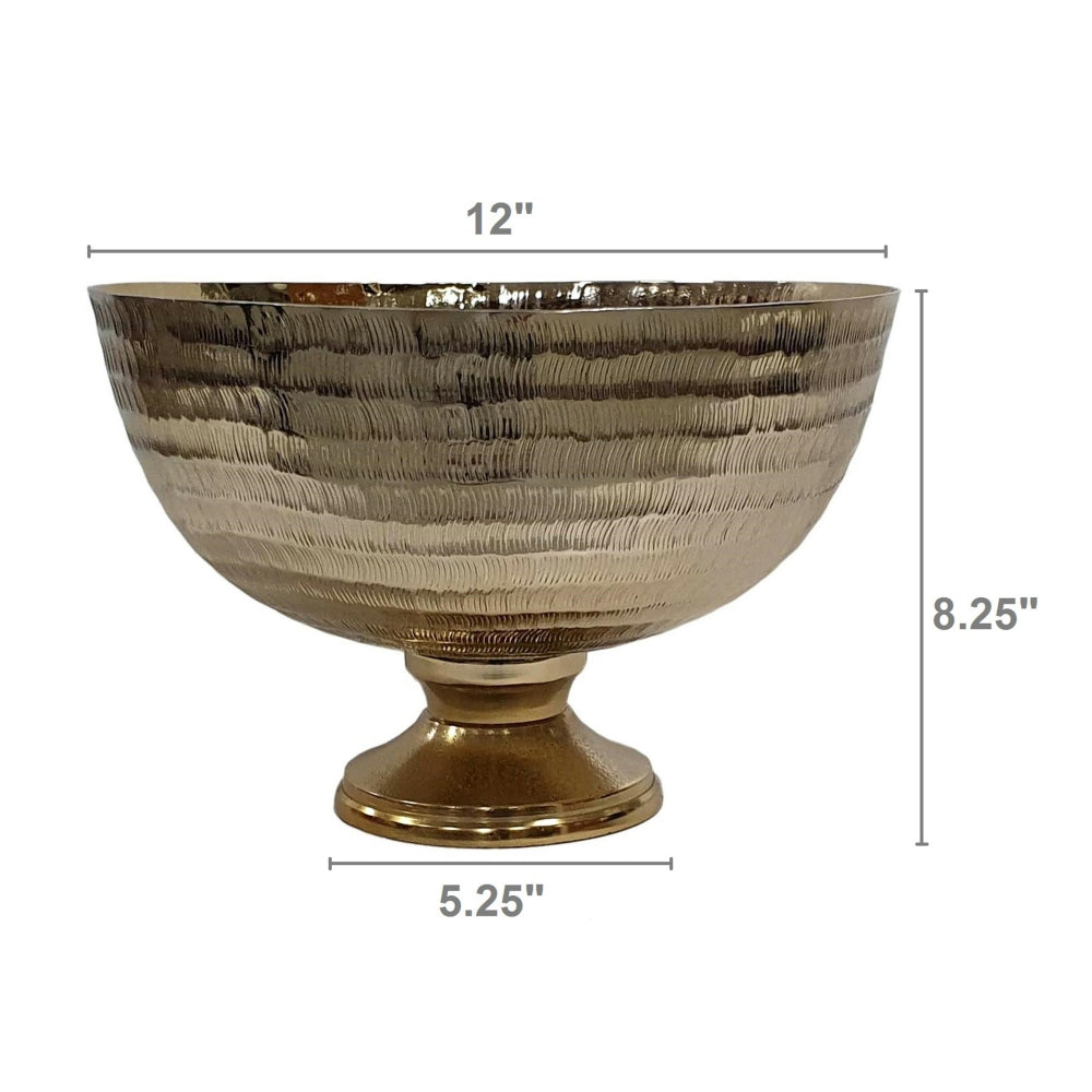 Decorative Gold Pedestal Bowl, Large
