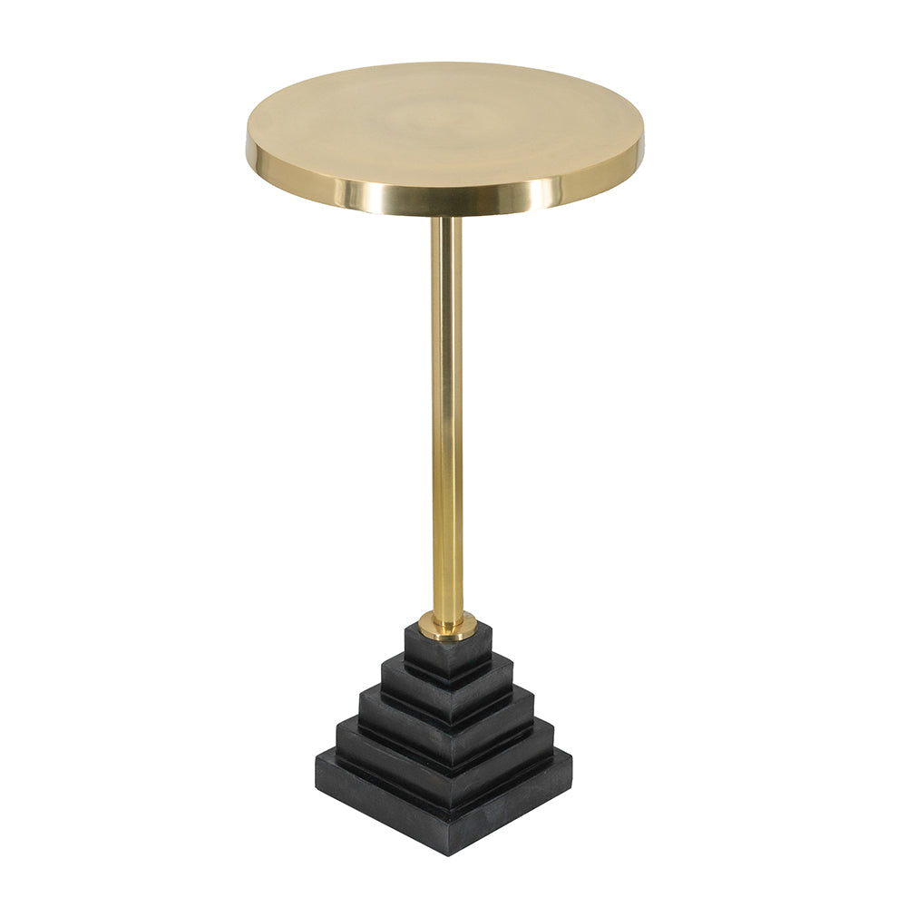 Pyramid Black Marble Side Table