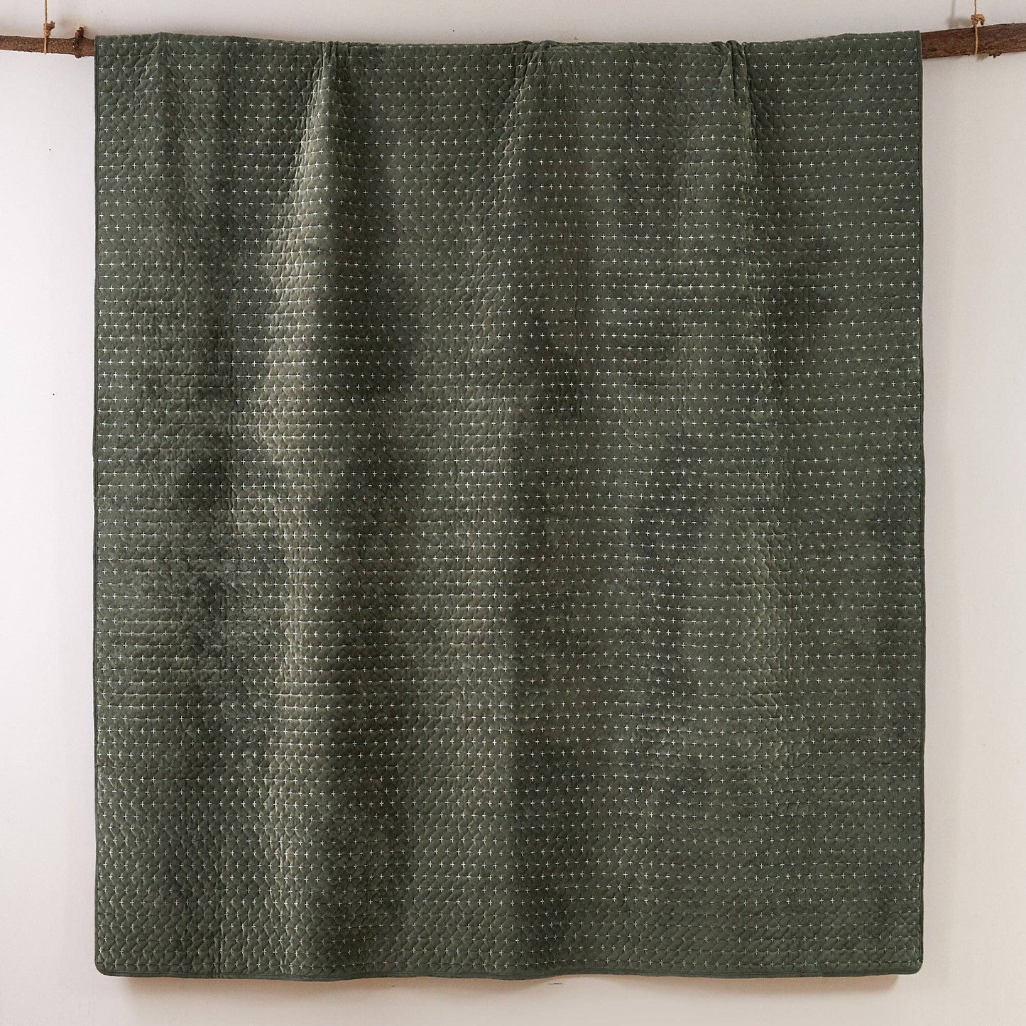 Rust King Velvet Stitch Quilt Set