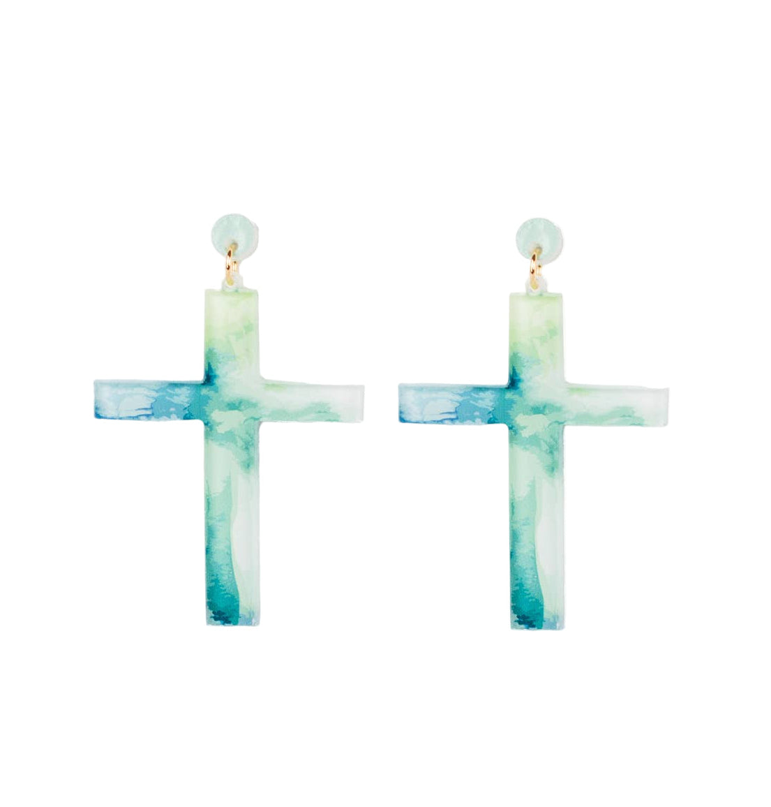 Jade Cross Earrings