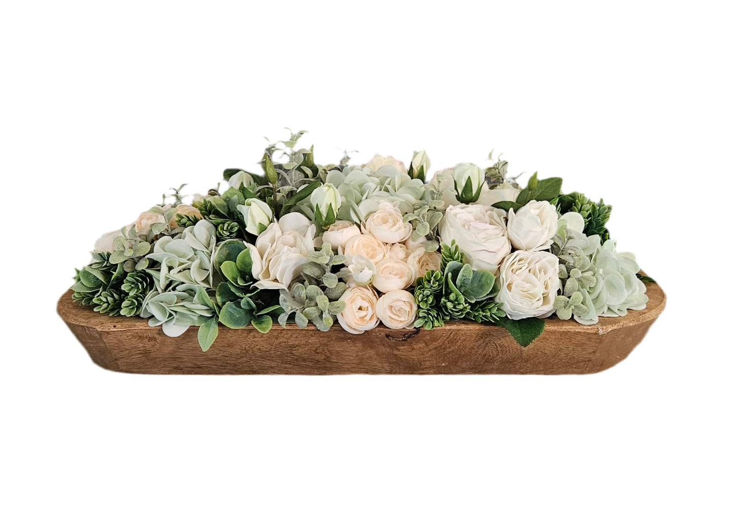 19" Doughbowl Arrangement with Peonies and Hydrangeas