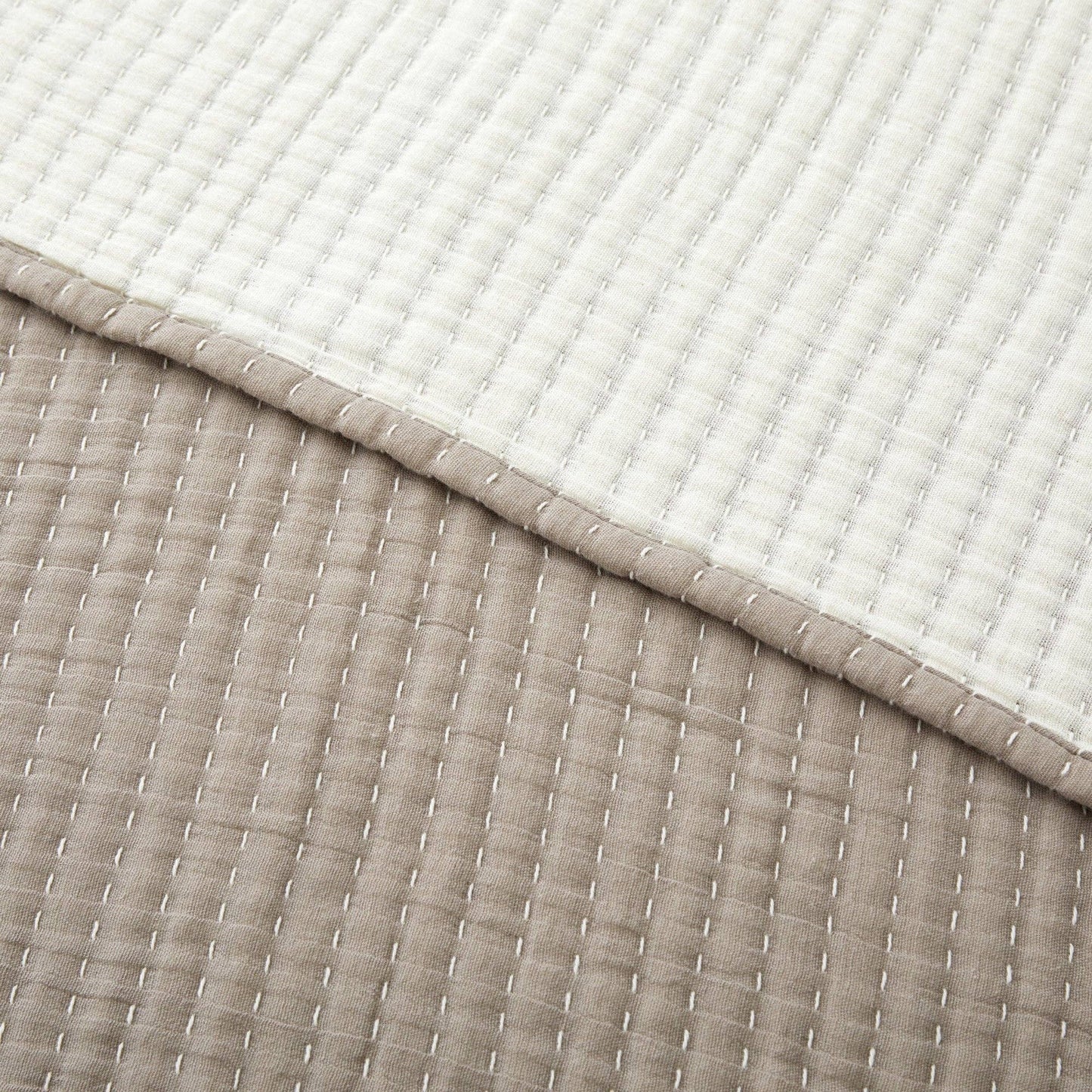 Caden Cotton Muslin Throw, Taupe