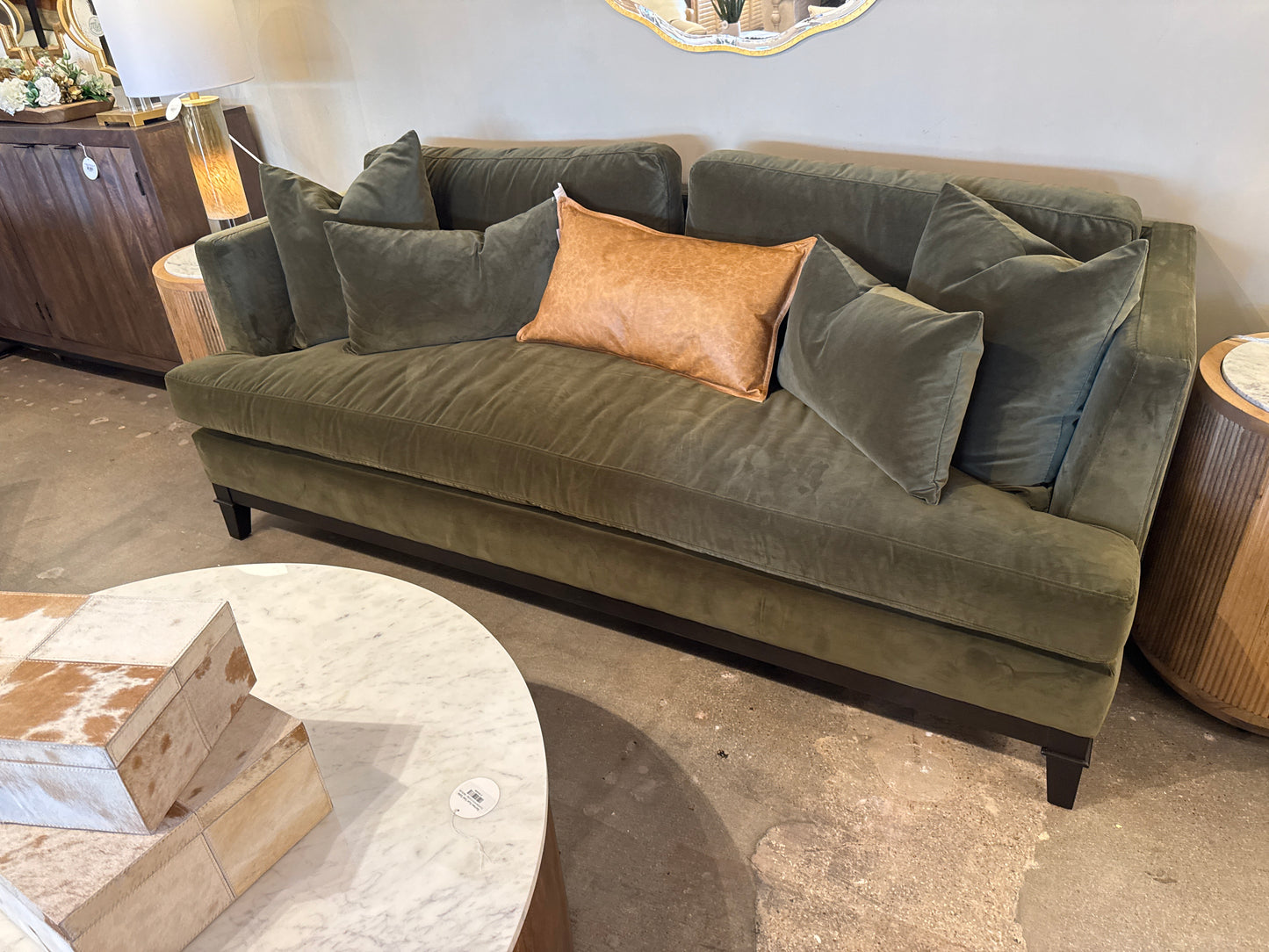 Ames Sofa, Vintage Velvet Olive