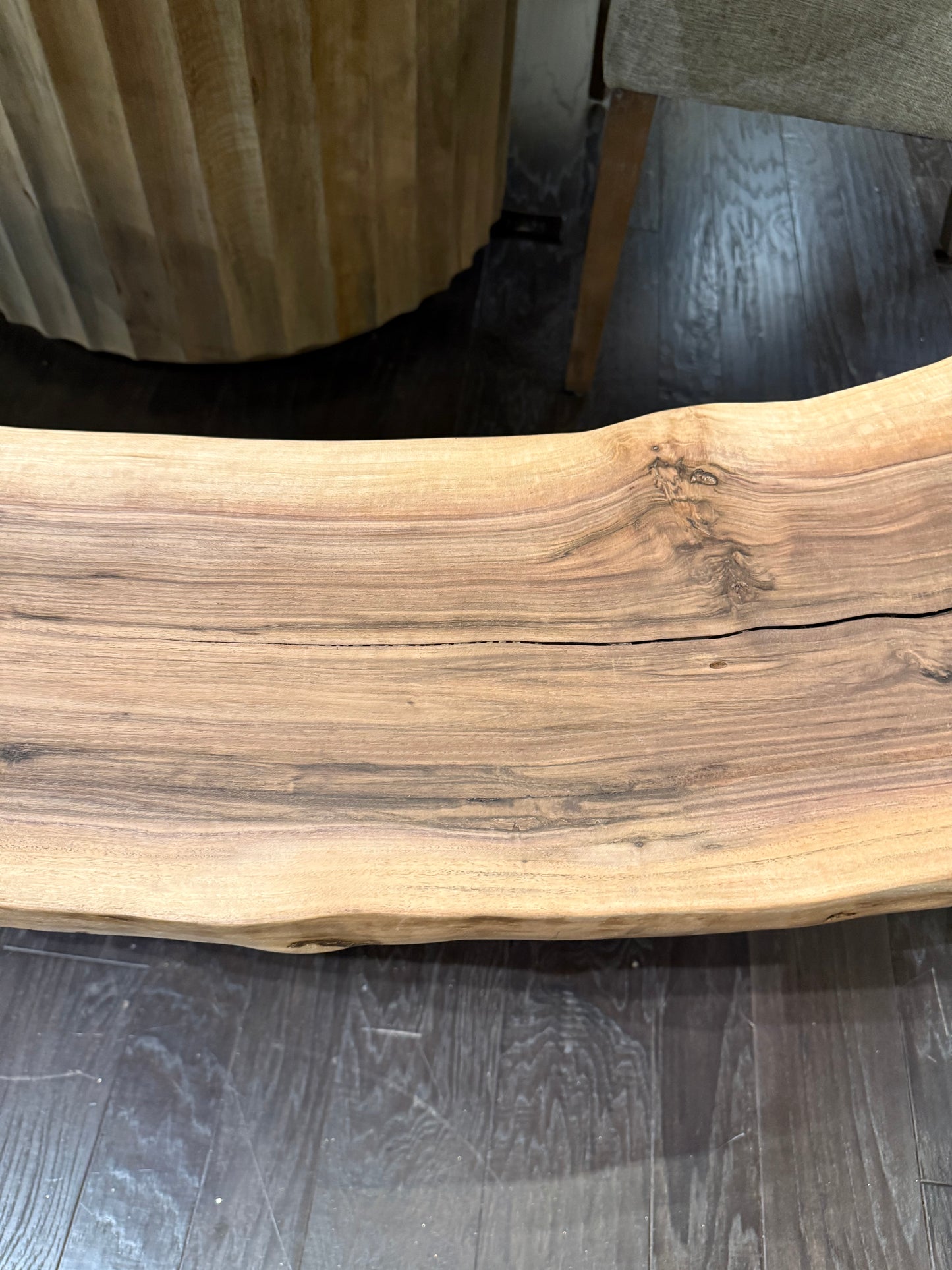 Hickory Solid Wood Curved Bench