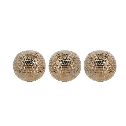 Textured Bronze Sphere Trio