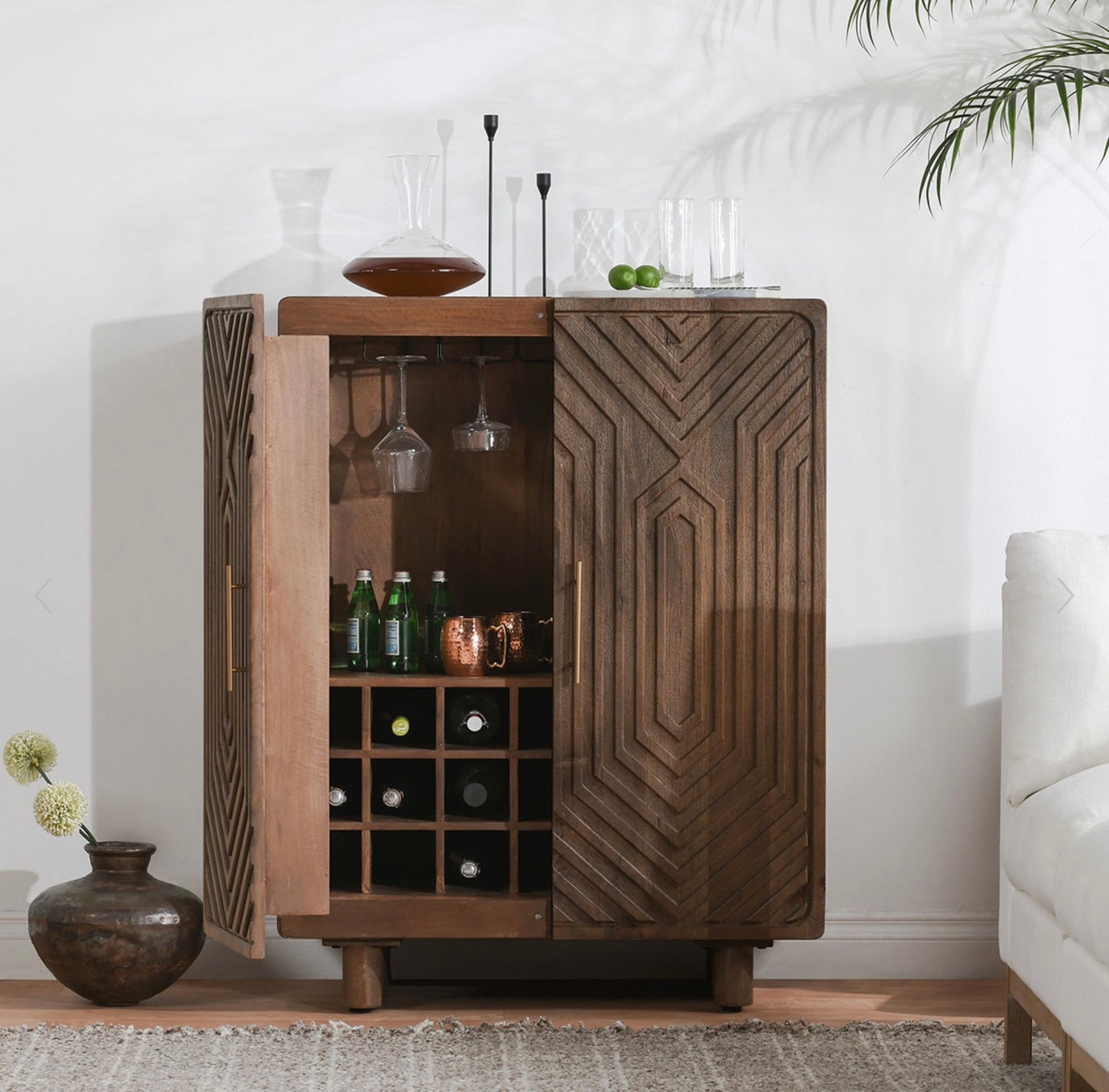 Holmes Bar Cabinet, Light Brown